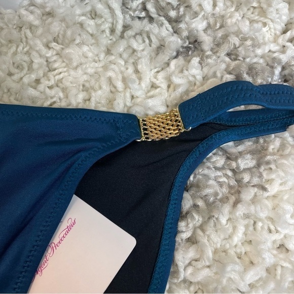 Tania Embellished Bikini Bottoms in Blue L'Agent by Agent Provocateur - Picture 4 of 7